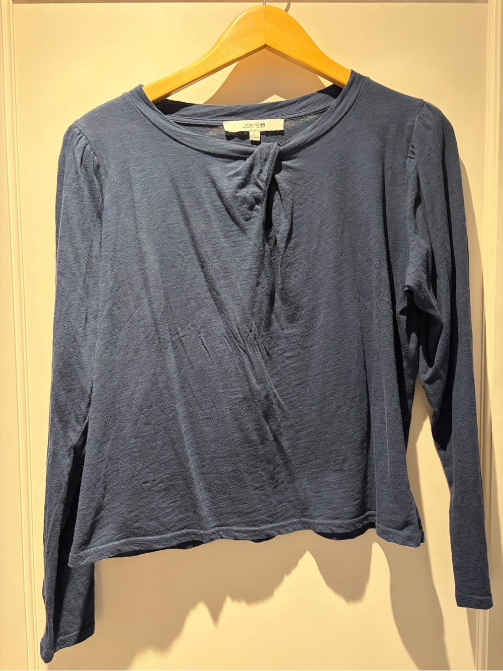 Joe's Jeans Long Sleeve Navy Blue Lightweight Crew Top